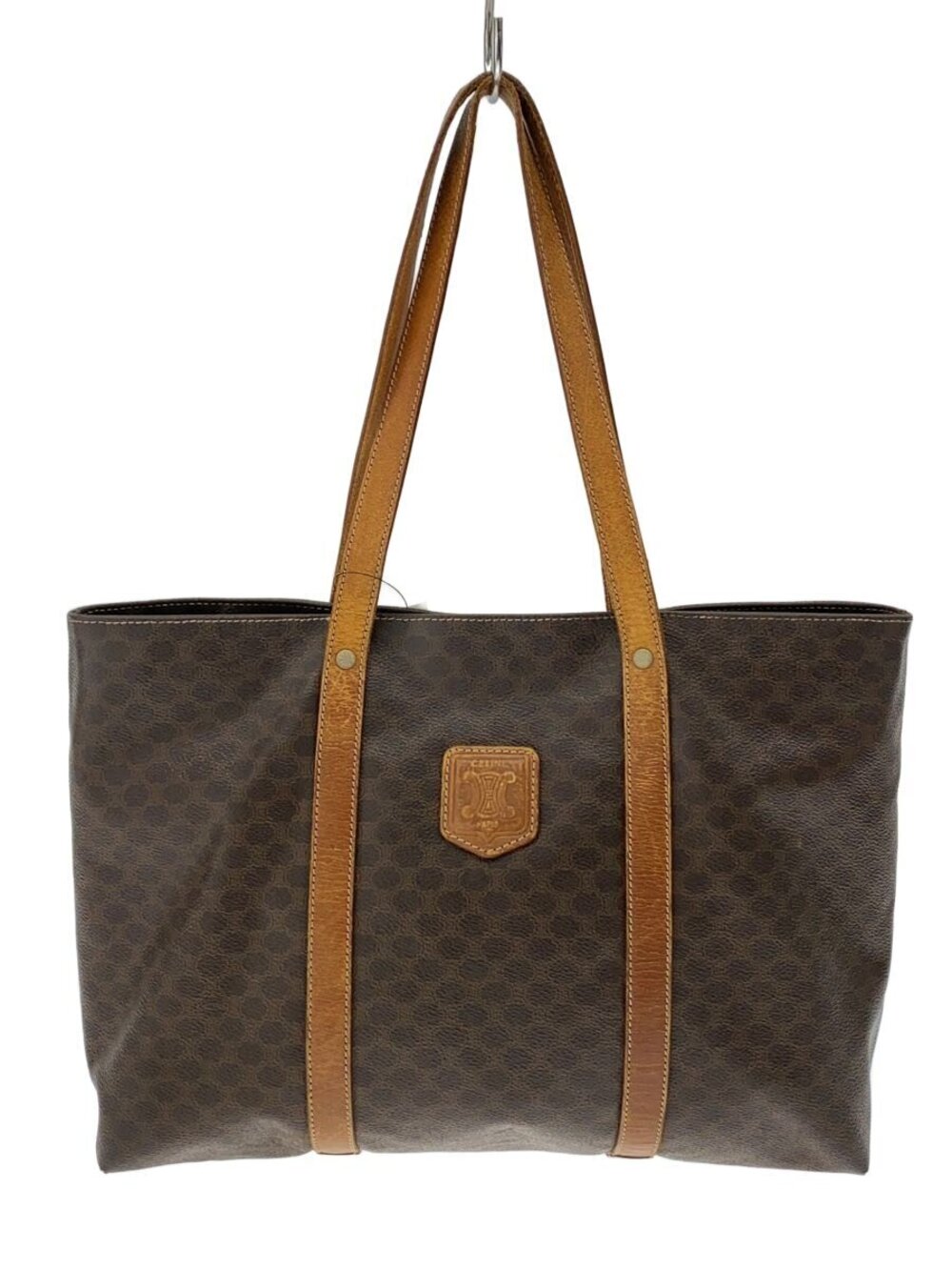 Celine Macadam Coated Canvas Tote Bag brown